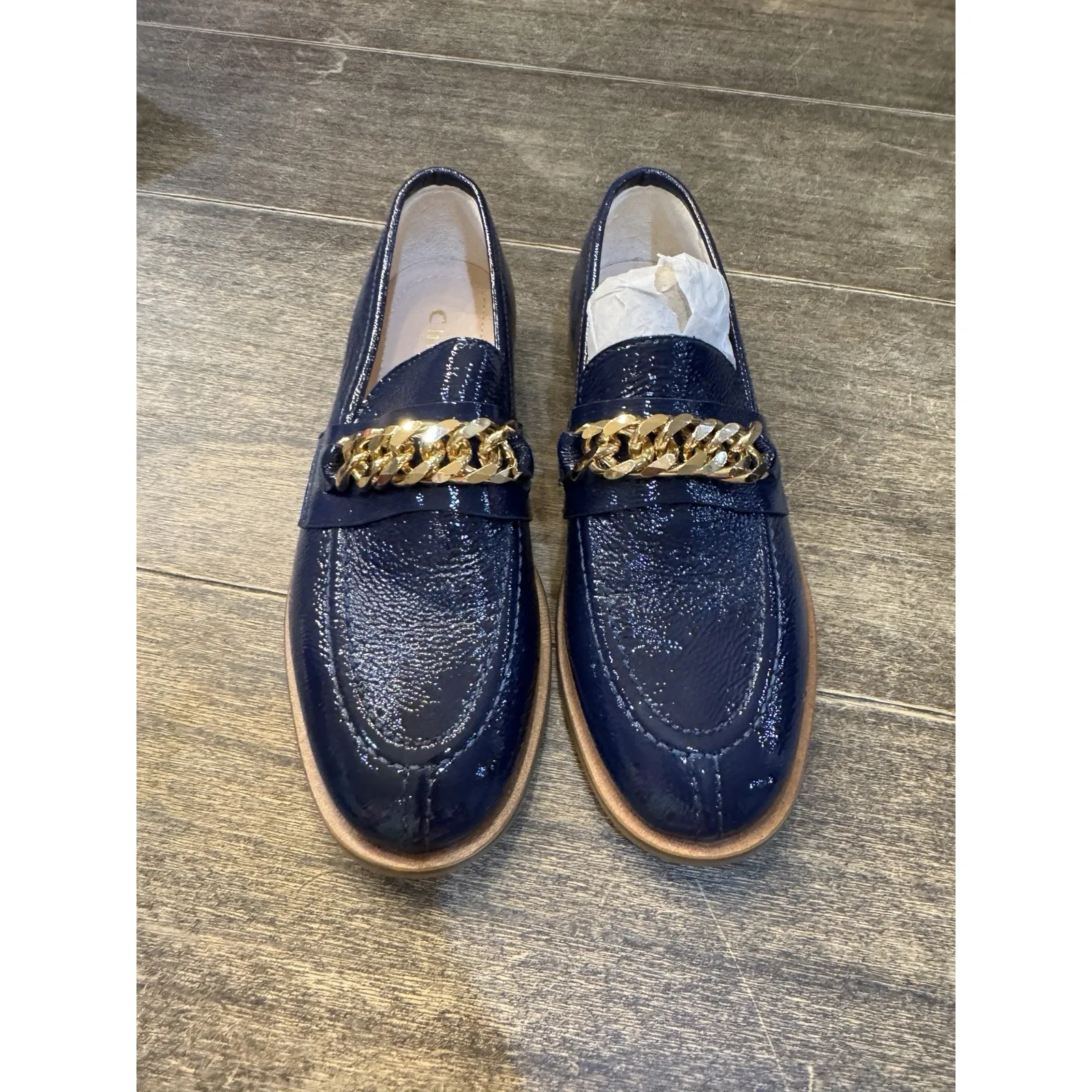 LA CANADIENNE Womens Beatle Crinkle Leather Loafer Patent Size 37 US 6 - Image 8