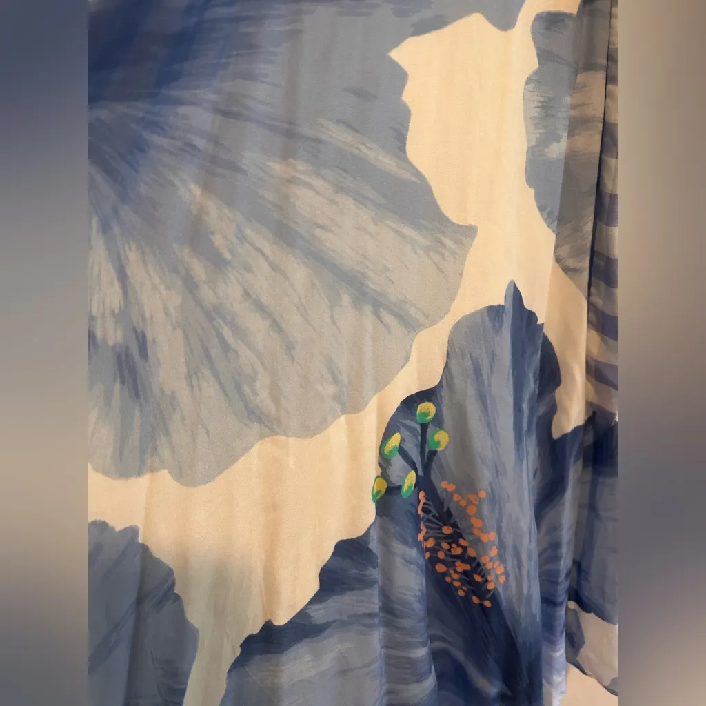 Farm Rio Seaside Wrap Around  Midi Dress in Blue Sz S - Image 11