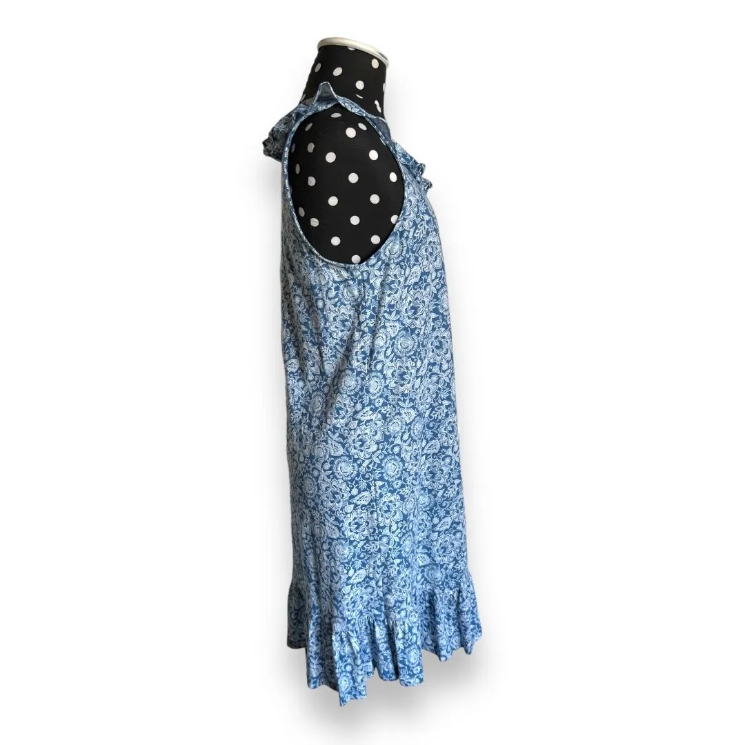Lauren Ralph Lauren Womens Dress Sz‎ XS Blue Floral Flounce Knit NEW Sleeveless - Image 6