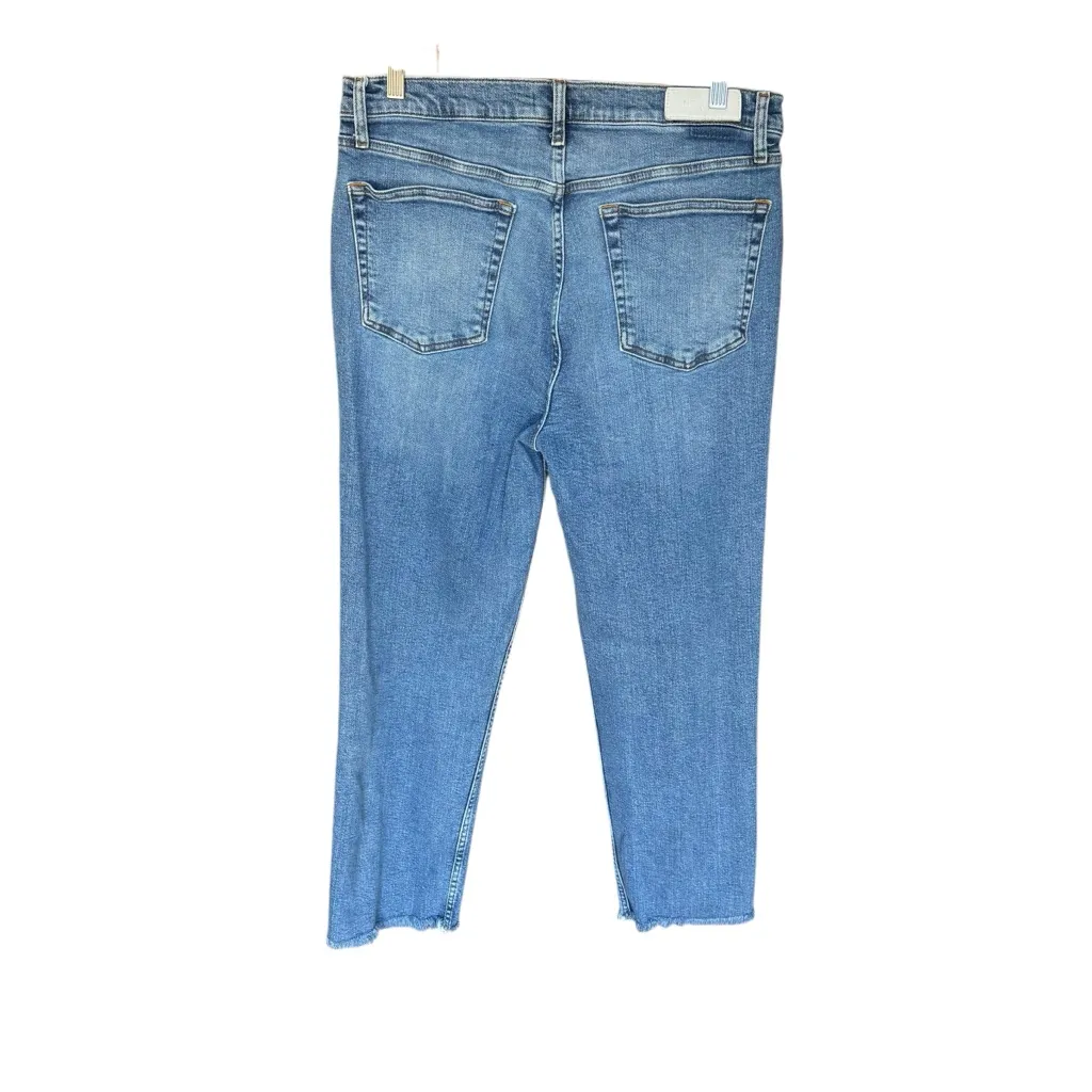RE/DONE - 70s Stove Pipe High Rise Straight Jeans Indigo Storm Sz 32 - Image 5