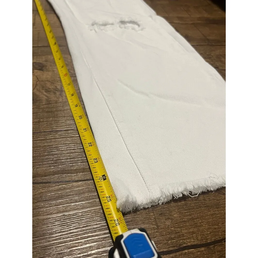 Princess Polly Cece Hammer Wide Leg Knee Rip white Jeans - Image 10