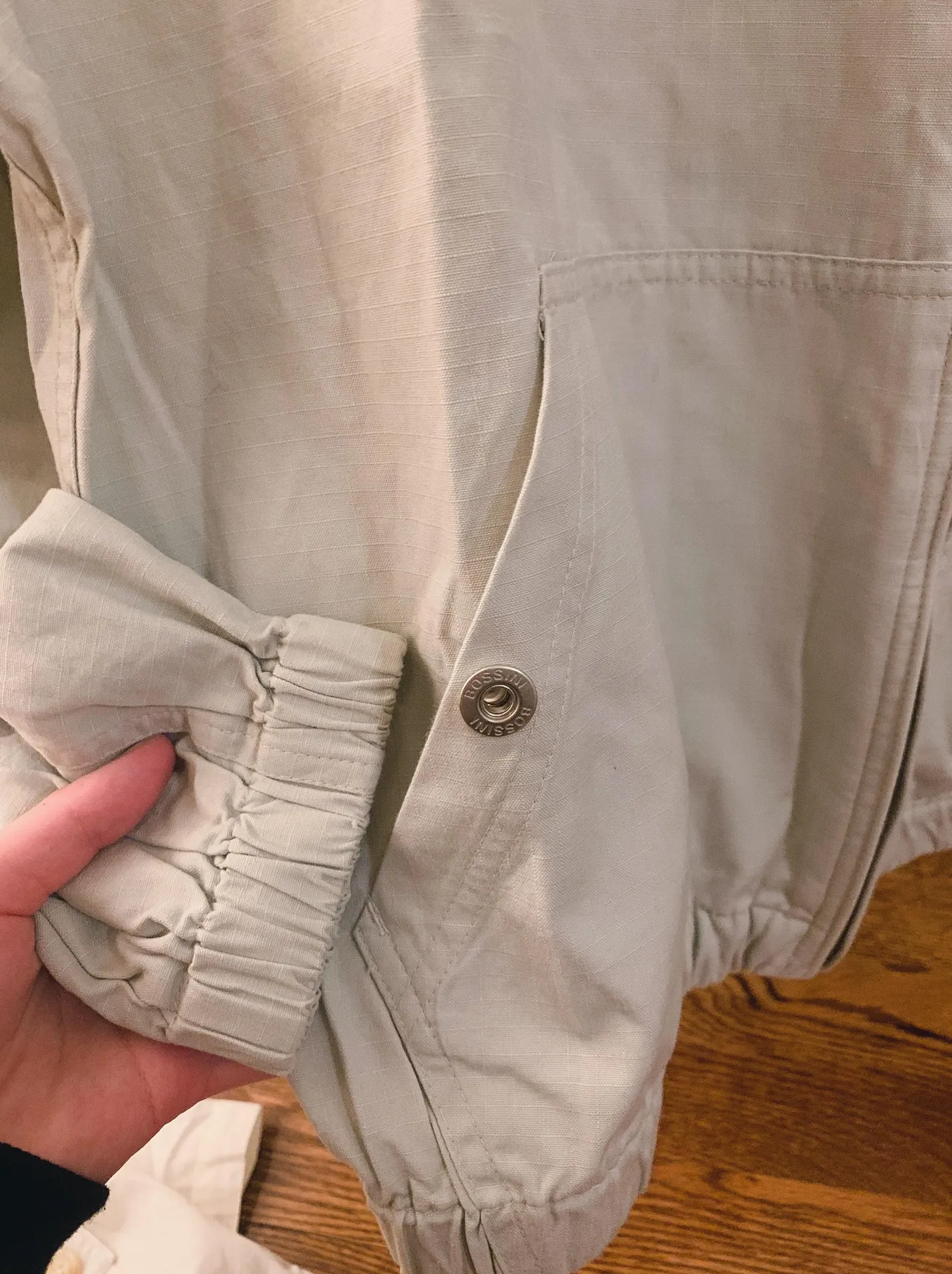 Vintage Hooded Embroidered Lightweight Jacket Gray Size M - Image 5