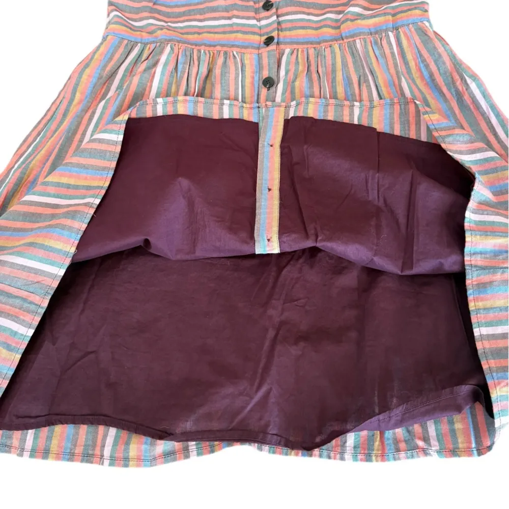 Madewell Scoopneck Mini Tank Dress in Rainbow Stripe Womens Size Medium - Image 8