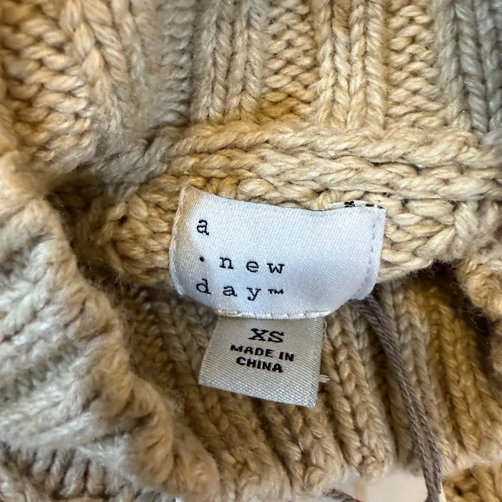 a new day Beige Cable Knit Turtleneck Sweater - Image 6