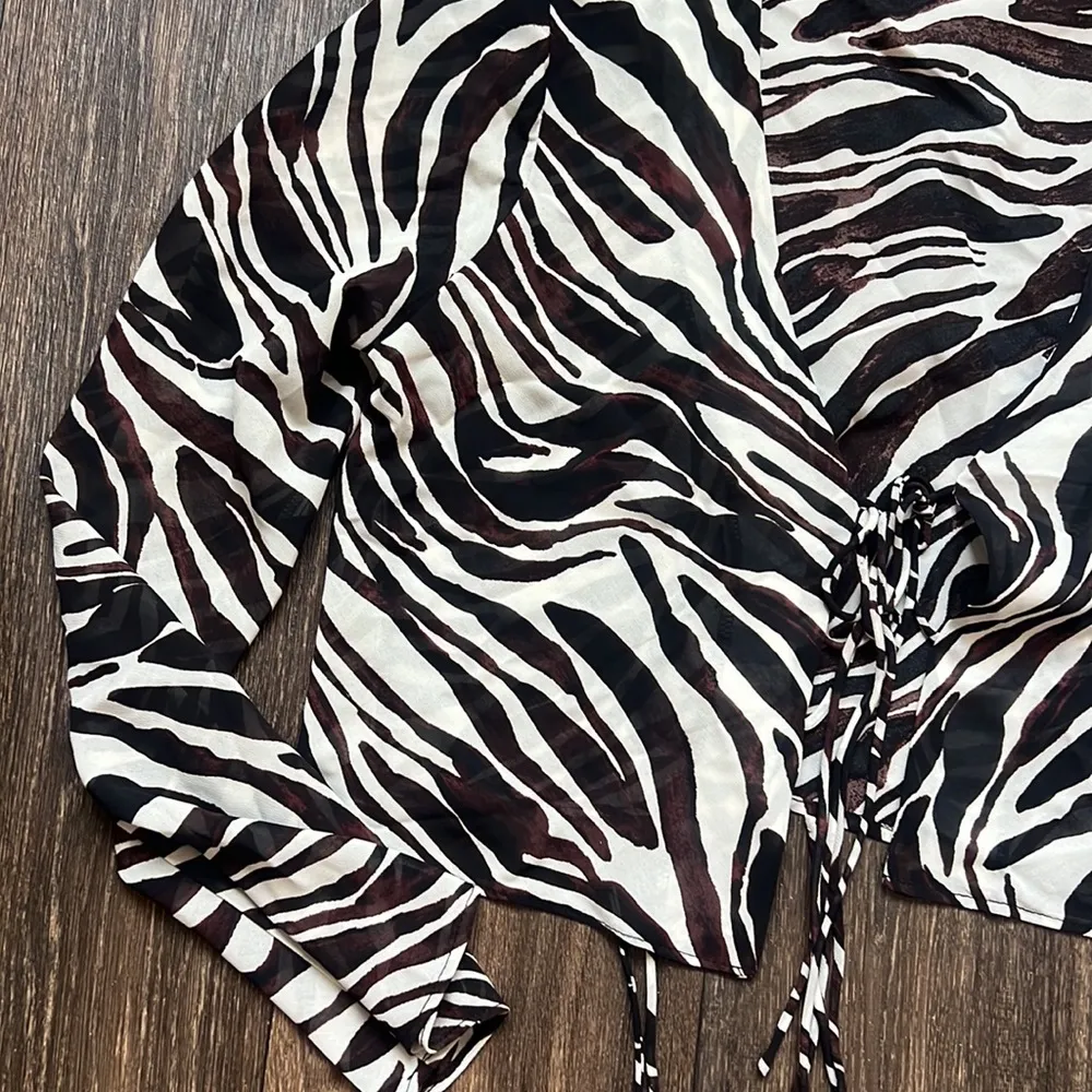 Dynamite Zebra Sheer Blouse - Image 2