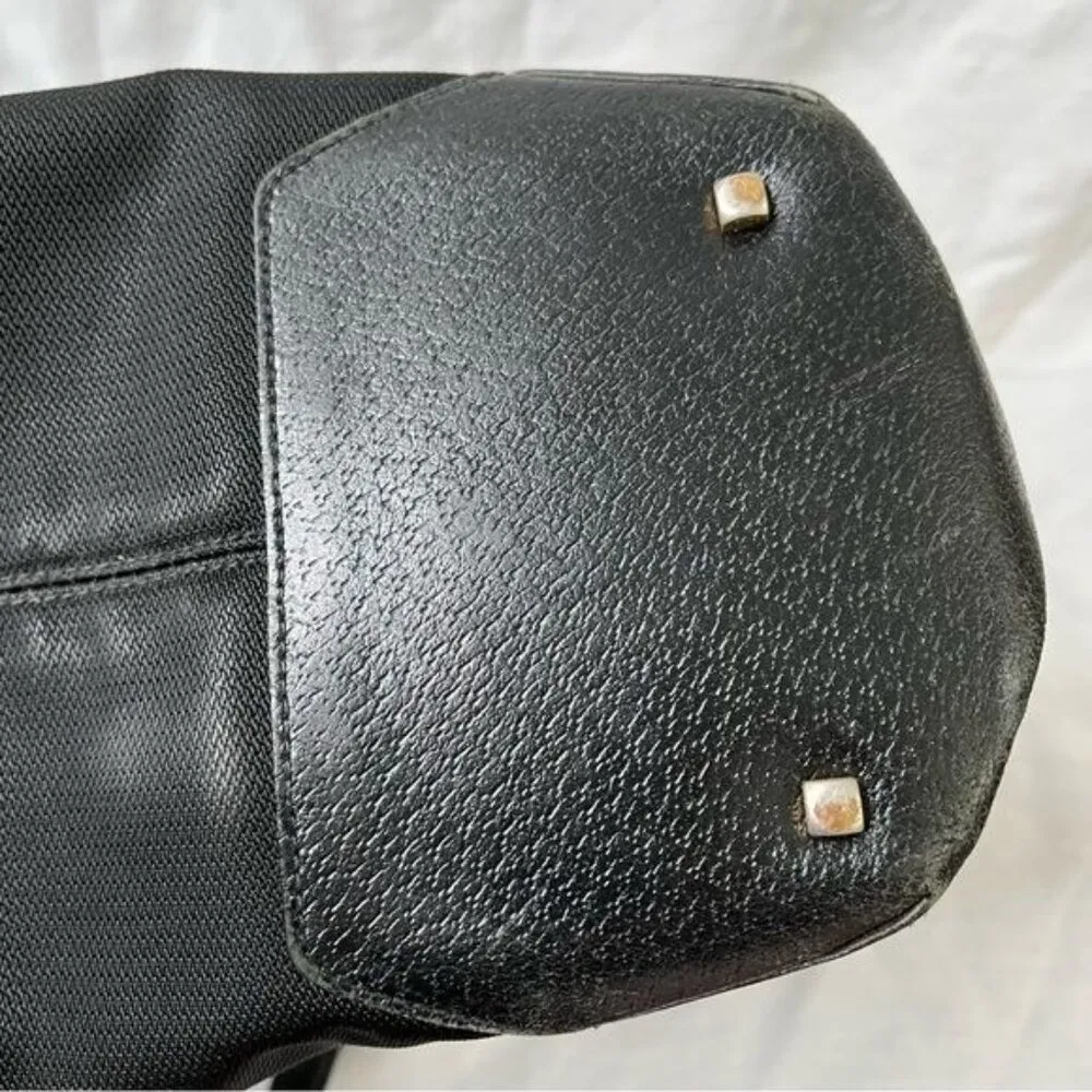 Salvatore Ferragamo BK-21 1986 gold hardware black leather & nylon bag - Image 6