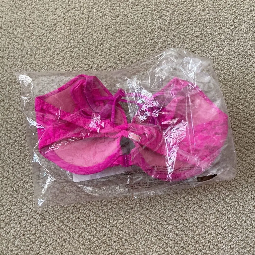 NEW Victoria’s Secret PINK Front Close Push-up Bra Floral Lace Pink Size 32C NIP - Image 3
