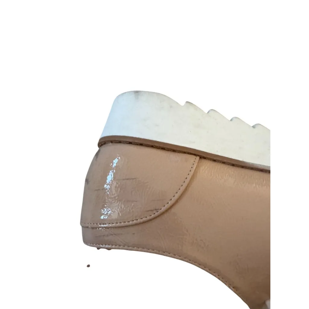 CHINESE LAUNDRY Beige Patent Oxford Lace Up Shoes Size 9.5 - Image 5