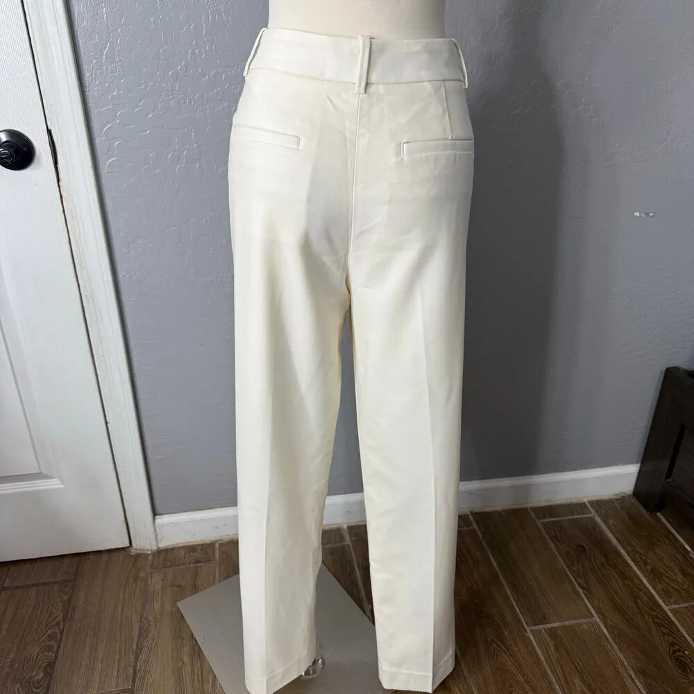 BR Straight Trouser Pants, Cream , 8 Long - Image 2