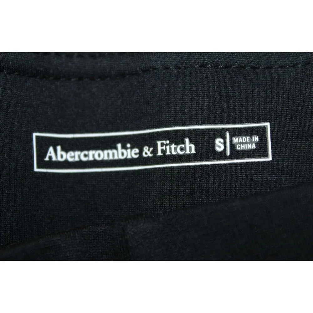 Women Abercrombie & Fitch Track Pants Black Viscose Elastic Longline Pant Size S - Image 3