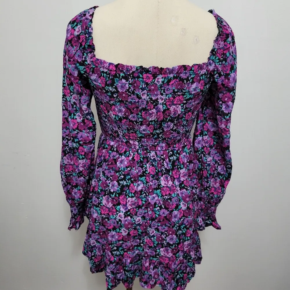 Wild Fable purple liberty floral smocked mini dress size xs - Image 7