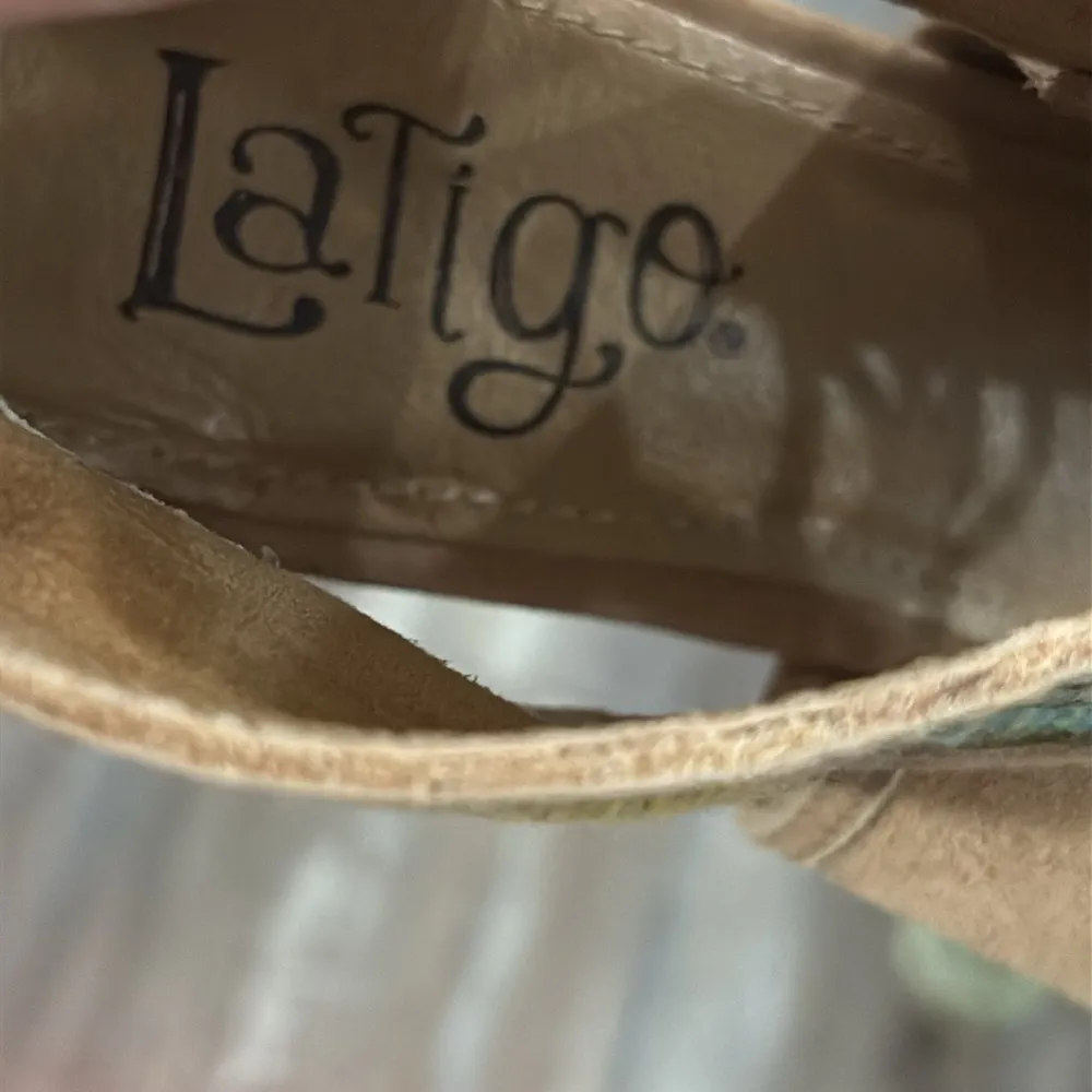 ANTHROPOLOGIE Latigo Soliel Booties Lace Up Straw size 8 - Image 6