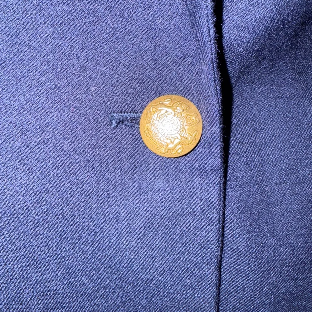 J crew women’s schoolboy blazer- size 2- navy blue- gold lining - Image 4