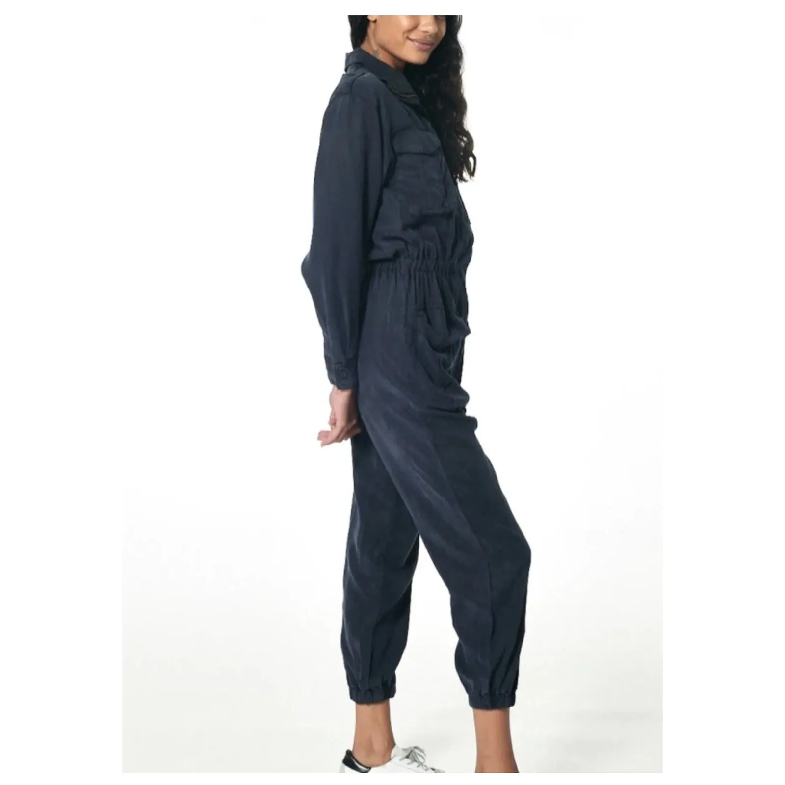 Young Fabulous & Broke Navy Flight Suit Utility Jumpsuit Midnight Pigment Size S - Image 2