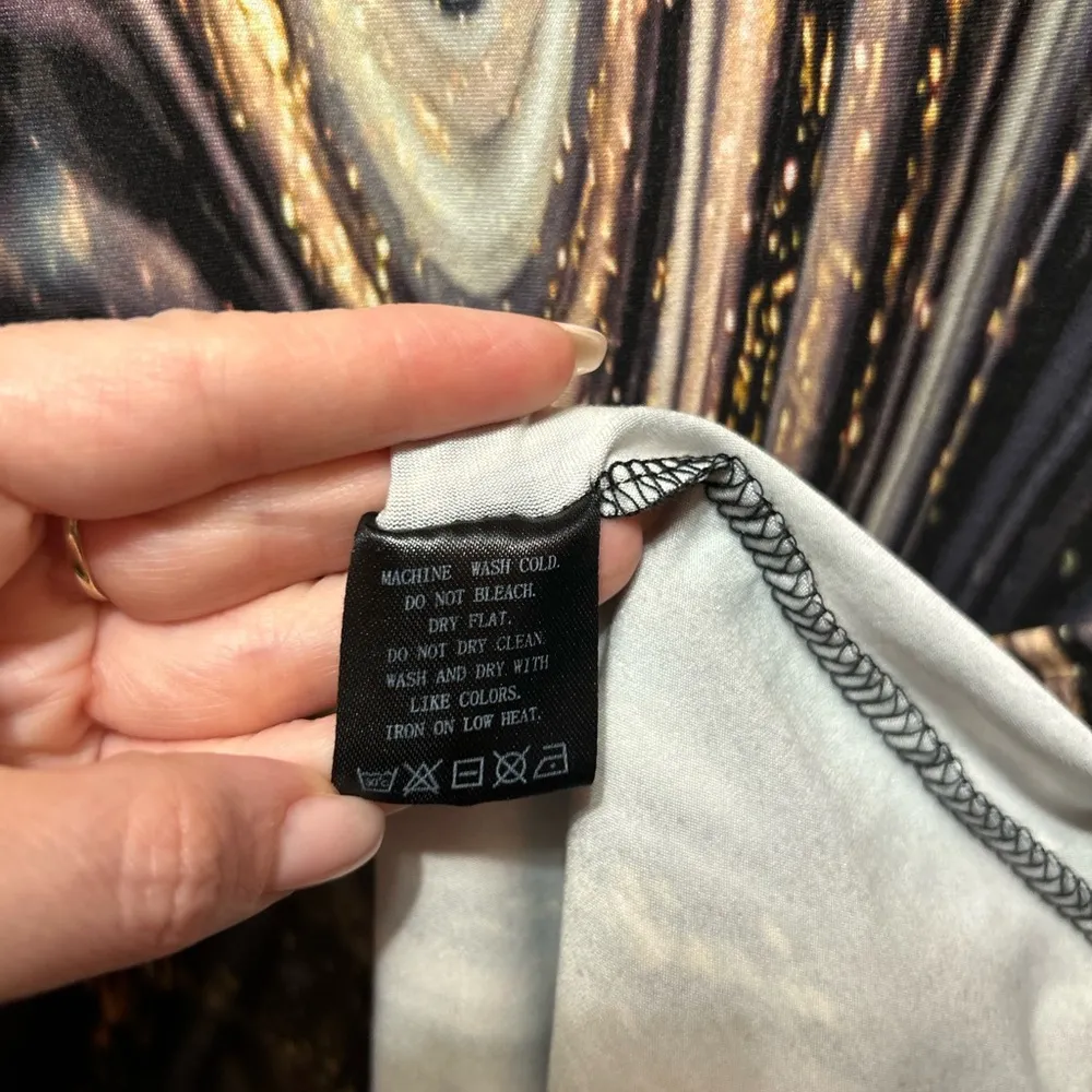 Brown and Cream marble Sleeve Graphic Tee Size L - Image 7