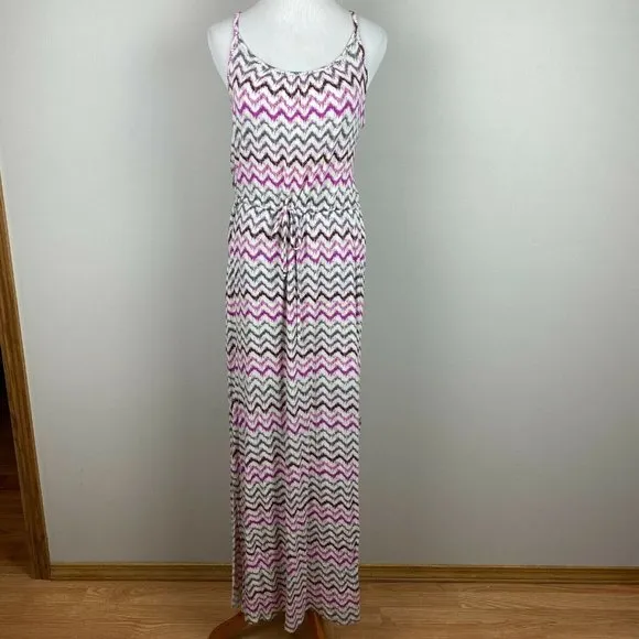 Best Society Maxi Dress M Multicolor‎ Printed Racerback Sleeveless Tie Size M - Image 12