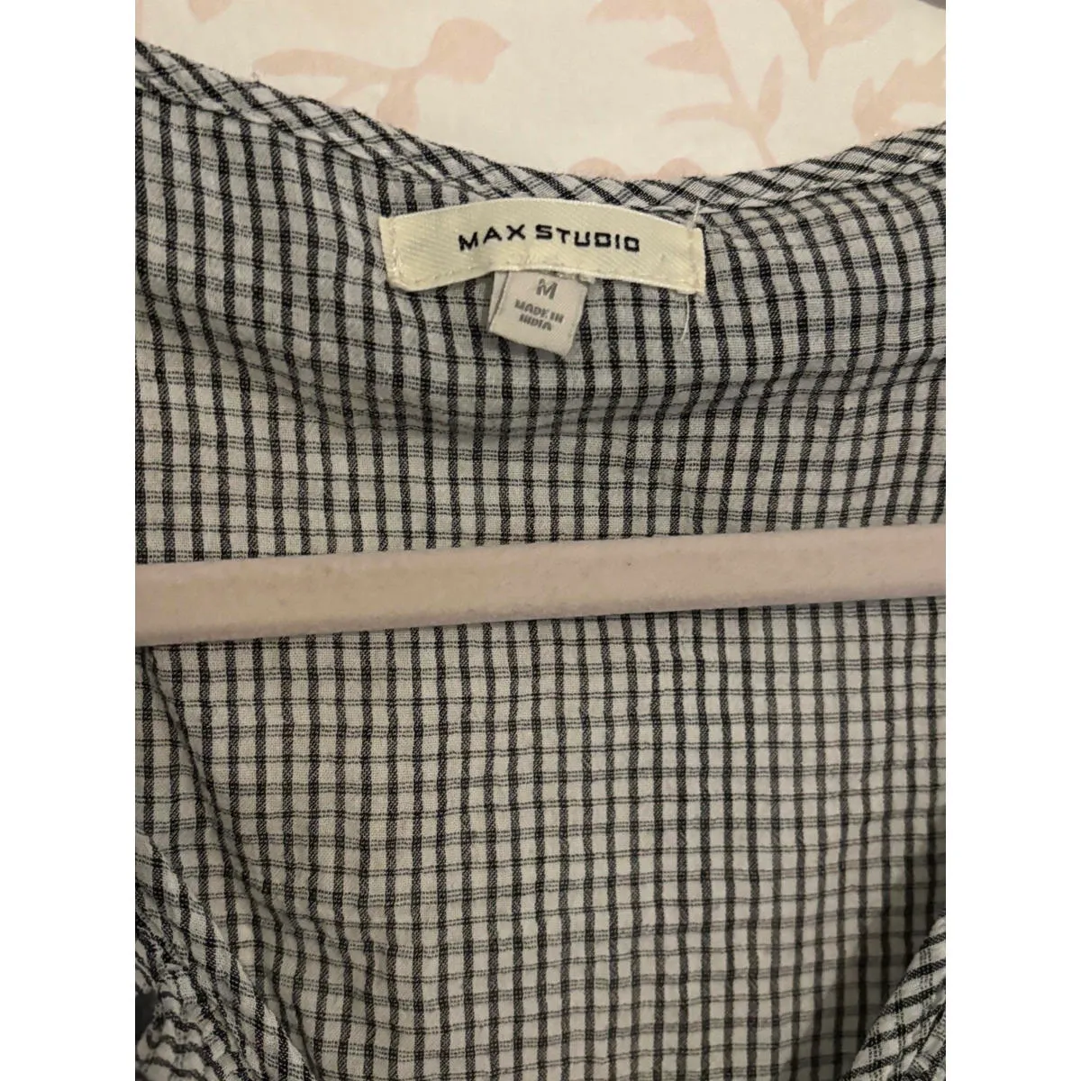 Max Studio  Women's Black and White Checkered Ruffle Trim Blk - Image 3