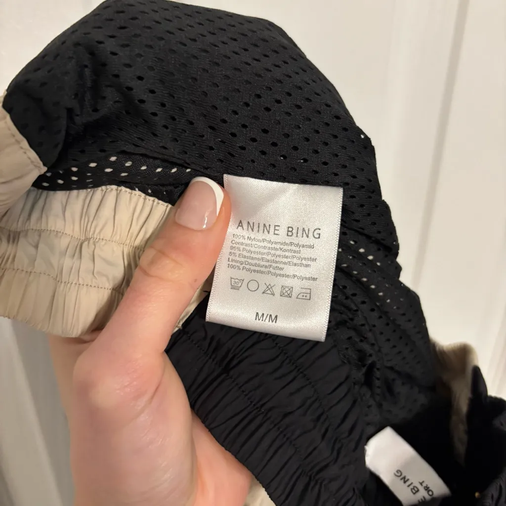 Anine Bing Emerson Joggers Black and Tan - Image 7