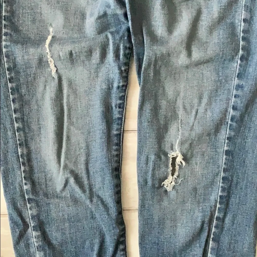 Paige Brand Womens Size 26 Peg Skinny Jeans Distressed Med Wash Denim Blue - Image 3