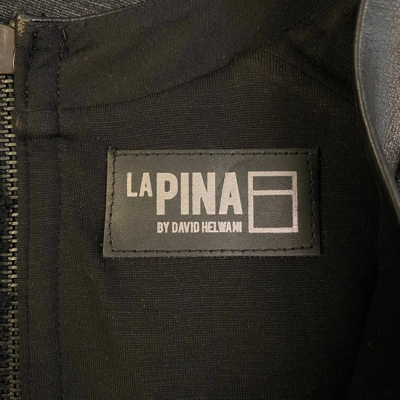 Revolve LaPina by David Helwani Black‎ Knit & Lambskin Leather Mini Dress Size S - Image 2