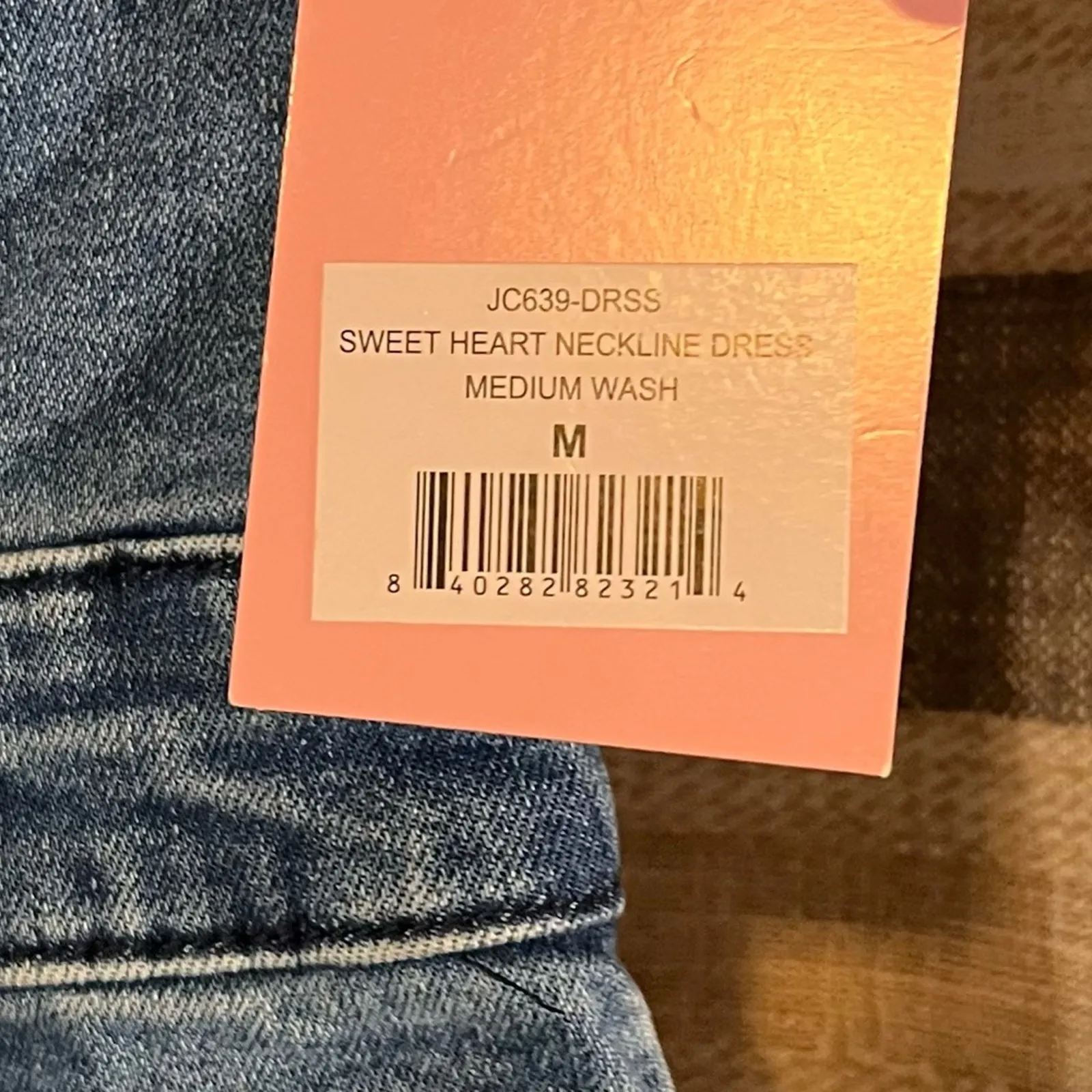 Juicy Couture Sweetheart Neckline Medium Wash Denim Mini Dress Size‎ Medium - Image 10