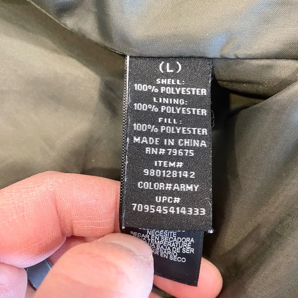 Lucky Brand Women's Quilted Army Green Insulated Winter Jacket - Large - Image 9