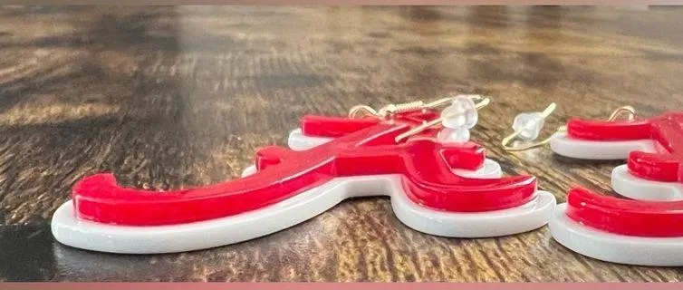 Alabama | UA, Bama logo “A” earrings Red - Image 3