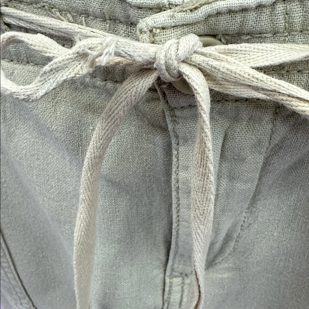 Vintage Linen Blend St Johns Bay Wide‎ Leg Cream Khaki Pants Womens Medium - Image 12