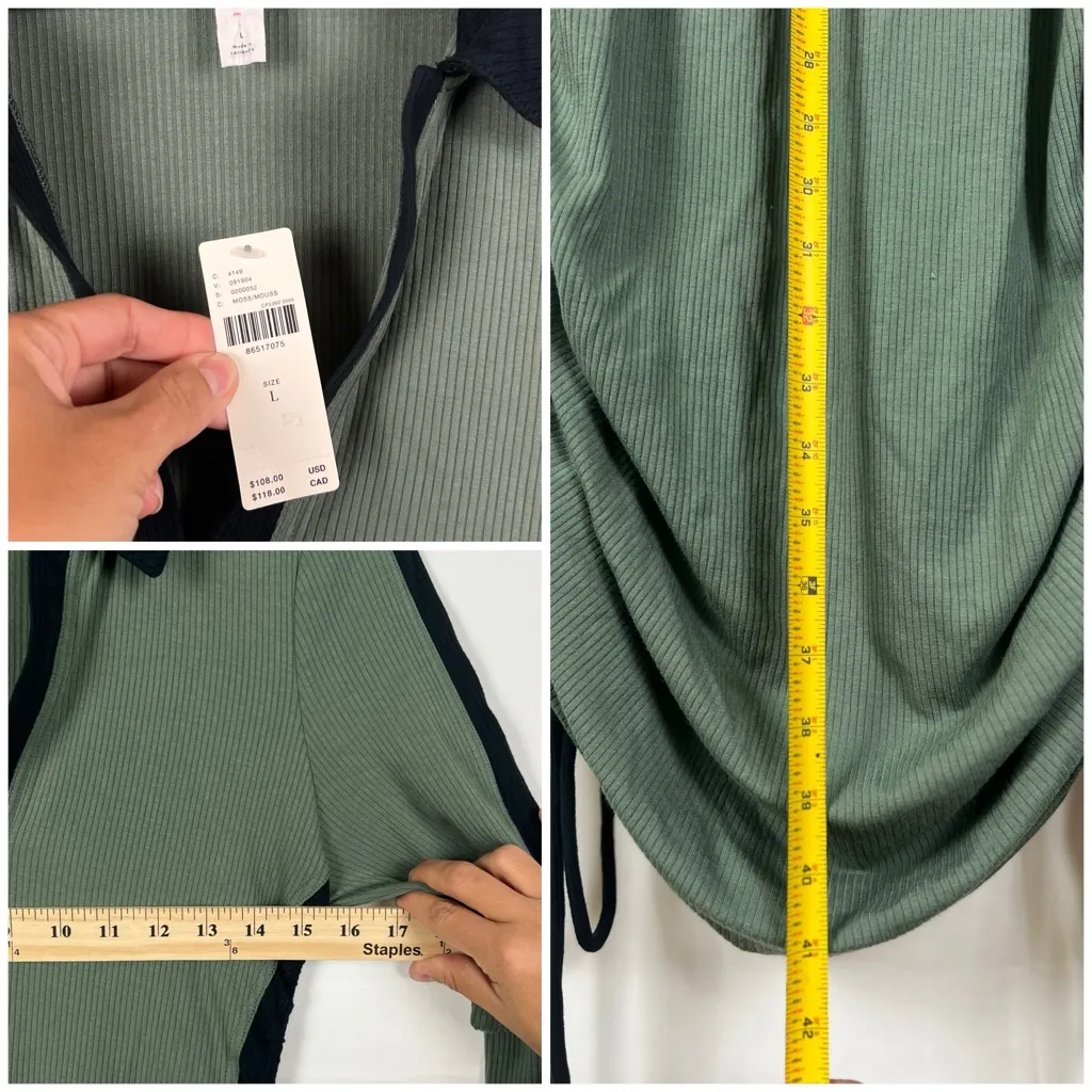 Daily Practice by Anthropologie Long-Sleeve Colourblock Polo Midi Dress Sz L - Image 5