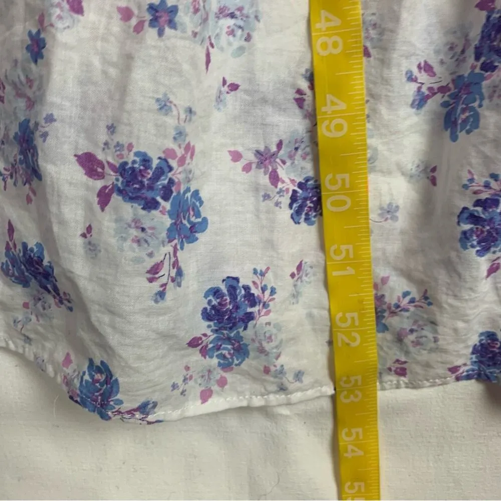 Love Shack fancy women's small white floral maxi dress tiered target purple doen - Image 9