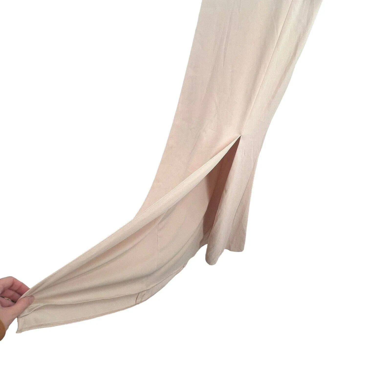 After Six‎ 6849 Cameo Pink One Shoulder Draped Cowl-Neck Maxi Dress 14 New - Image 4