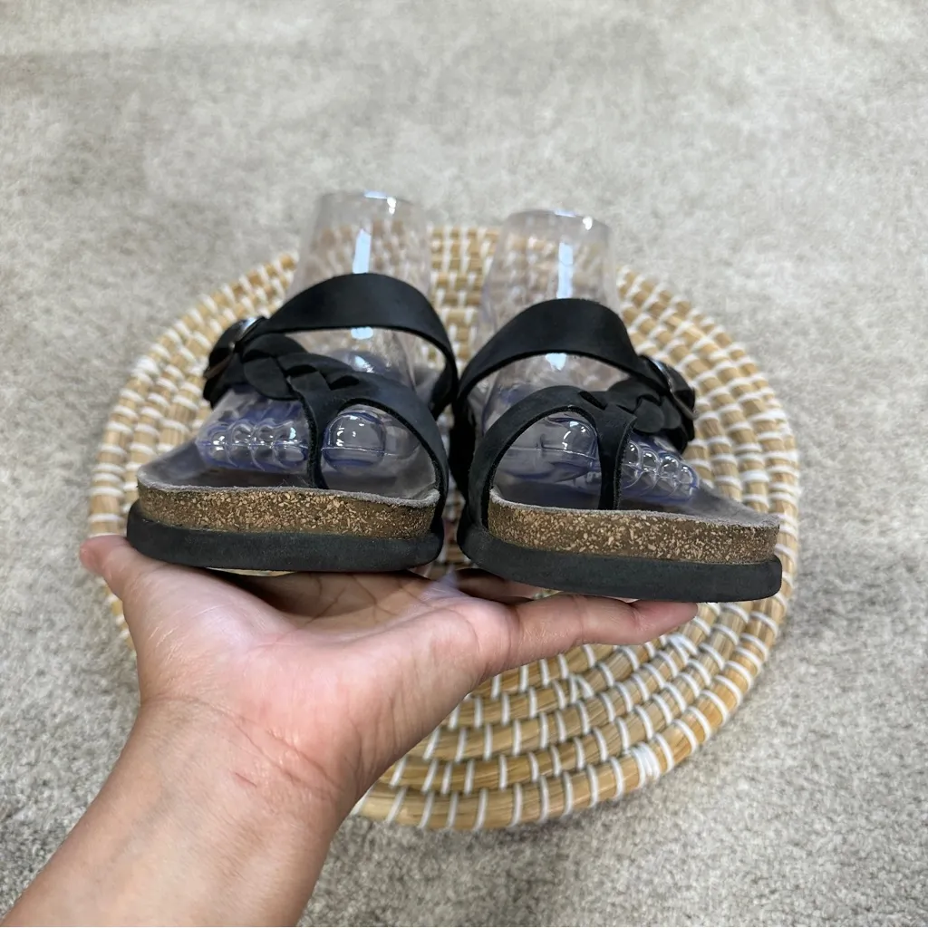 Mephisto Women’s Helen Twist Black Nubuck Sandals Thong in Black 41/US 10 Brown - Image 8