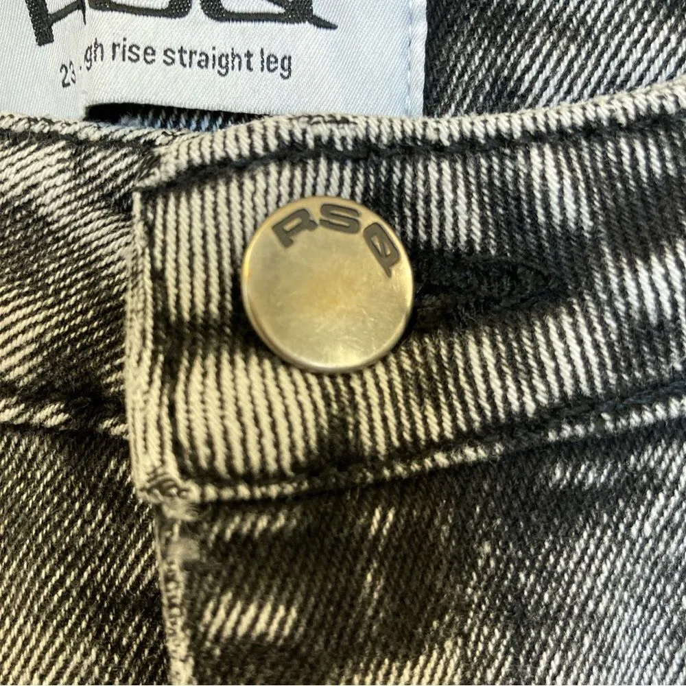 RSQ High Rise Straight Leg Gray Jeans Size 23 - Image 5