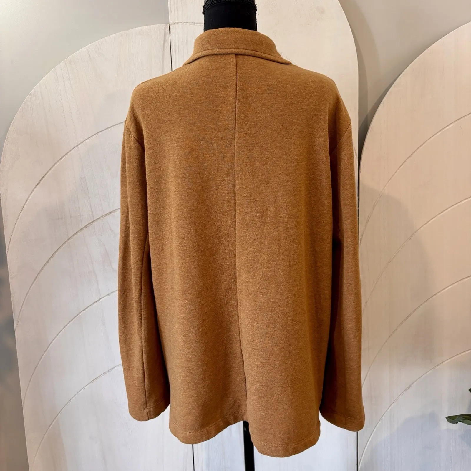 Universal Thread Heather Brown Knit Cardigan Button Front Patch Pocket Sz Small - Image 4