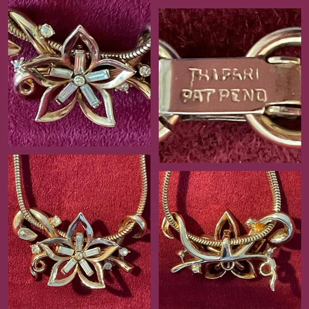 Vintage signed Crown Trifari Alfred Philippe
Necklace w/snake chain. See desc. - Image 4