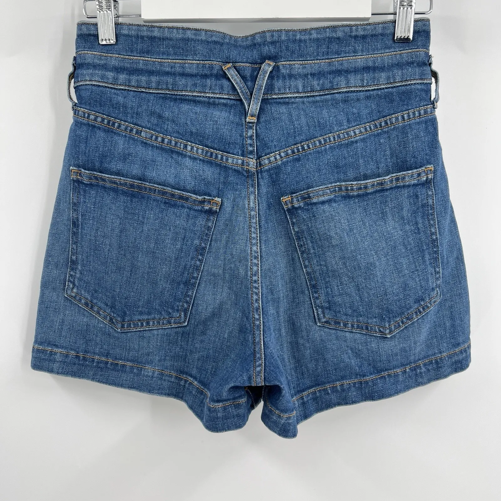 Veronica Beard Jaylen Denim Jean Shorts In Cornflower Blue High Rise Size 26 - Image 6