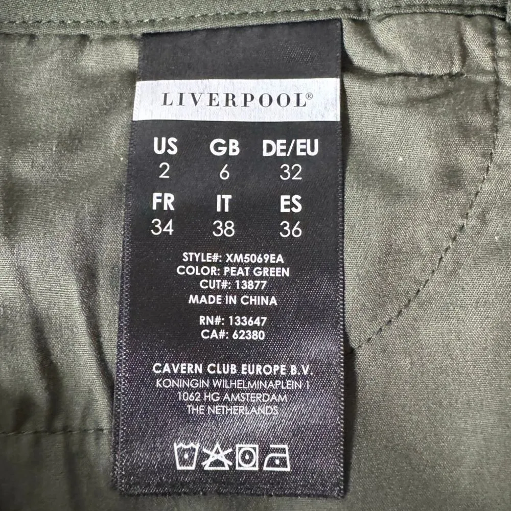 Liverpool Pant Women 2/26 Peat Green Trouser Flat Front Boot Cut Style #XM5069EA - Image 7