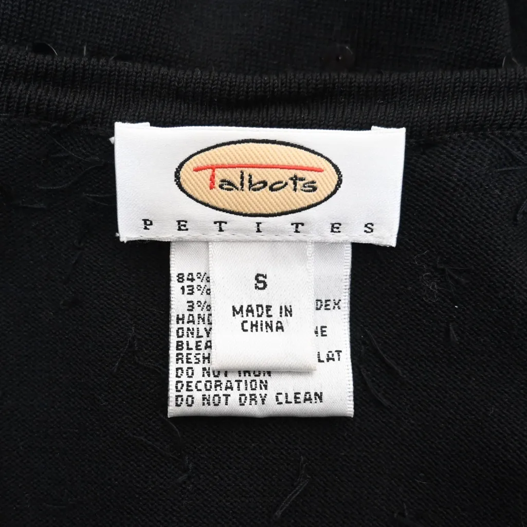 Talbots Petites Women's 3/4 Sleeve Silk Blend Paillette Sweater Small Petite - Image 8