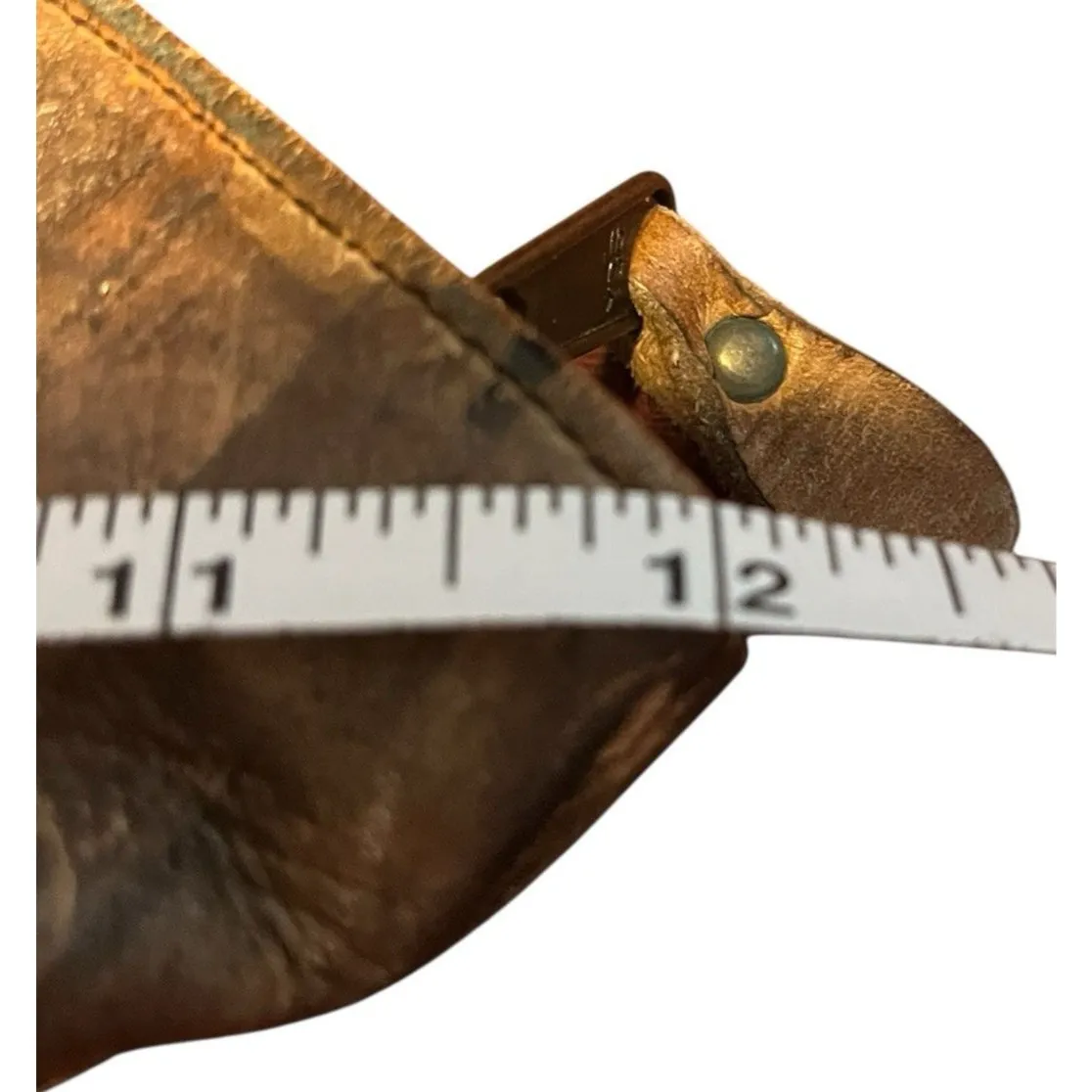 Jane Yoo Wearable Art Handbag Leather Asymmetrical Shoulder Bag Signed Vintage Tan - Image 13