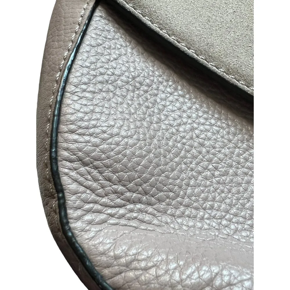 Kate Spade Taupe Spencer Court Lavinia Leather Suede Crossbody Purse Handbag - Image 3