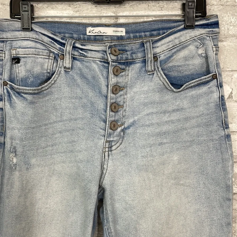 Kancan Straight High Rise Button Fly Jean Blue Size 29 - Image 4