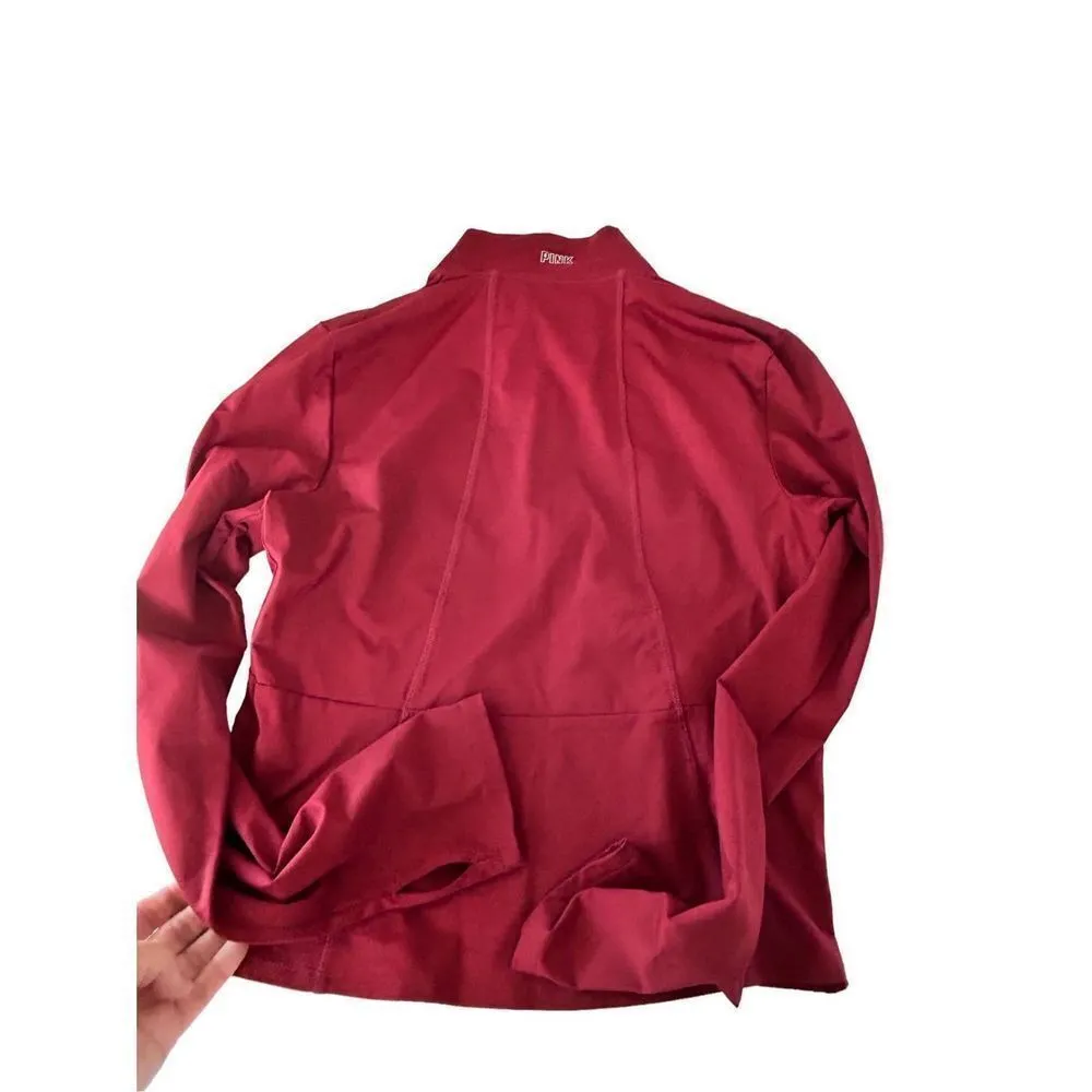Pink by Victoria’s Secret burgundy 1/2 zip jacket back collar logo size s/m - Image 7