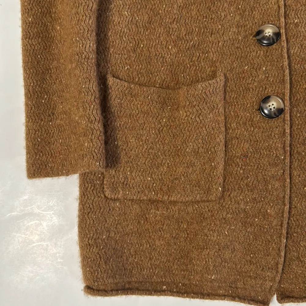 J. Crew Mercantile Donegal Wool Blend Brown Sweater Coat Size XXS - Image 13