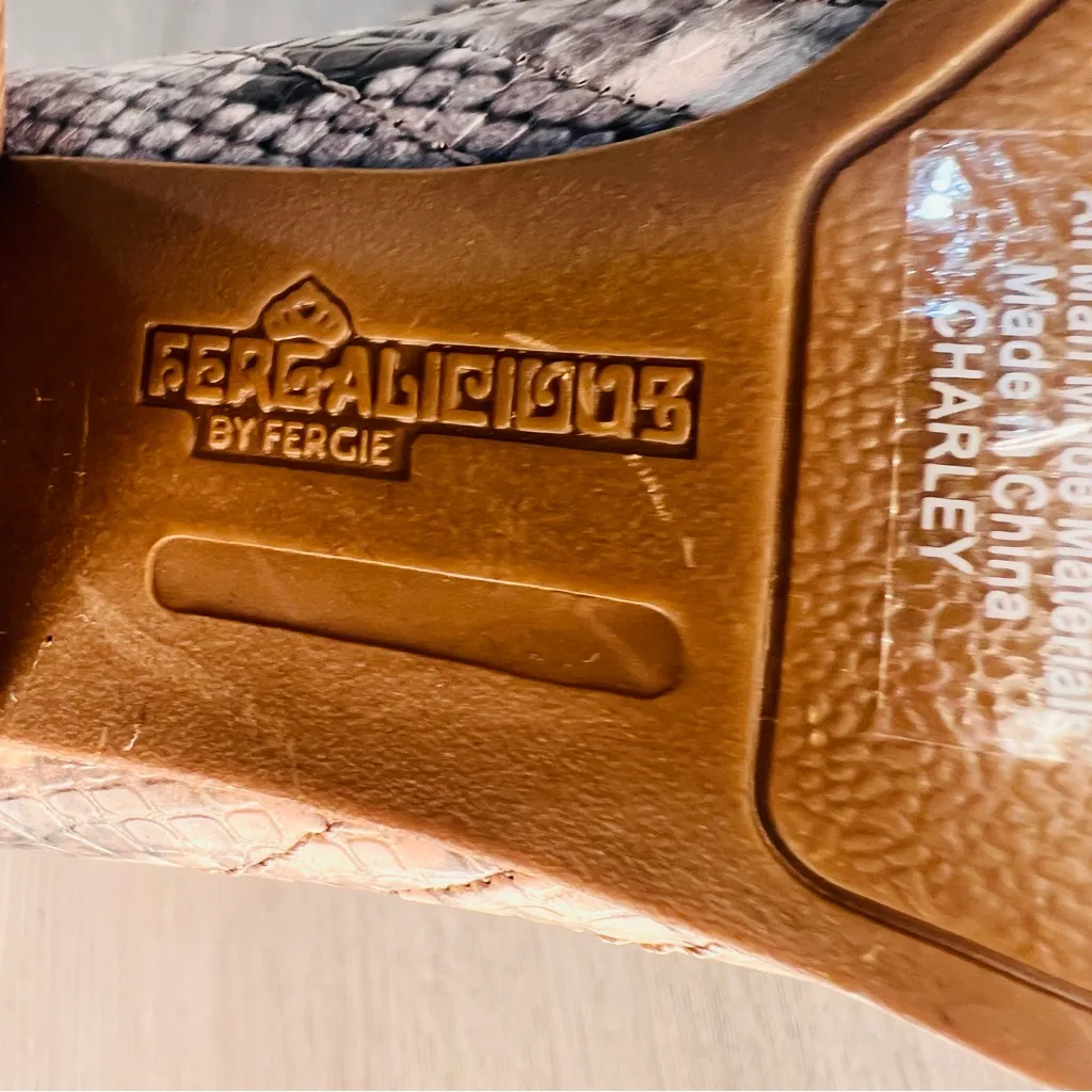 Fergalicious Snakeskin Pattern Ankle Booties size 5 - Image 5