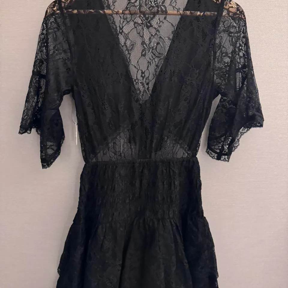 Free‎ People Reversible Lala Lace Mini Dress Black Size XS NWT MSRP $128 - Image 6