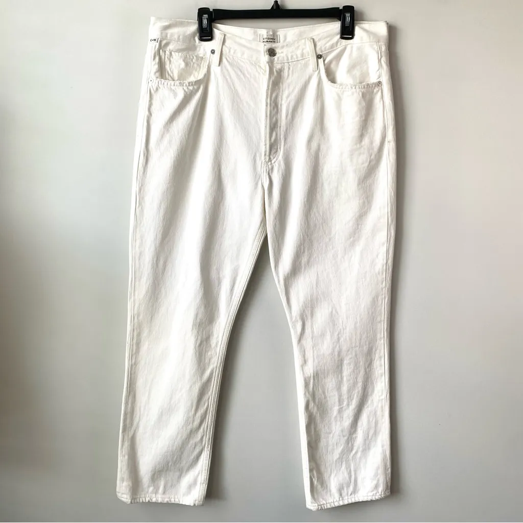 Citizens‎ of Humanity Charlotte High Rise Straight Jeans White 33 - Image 5