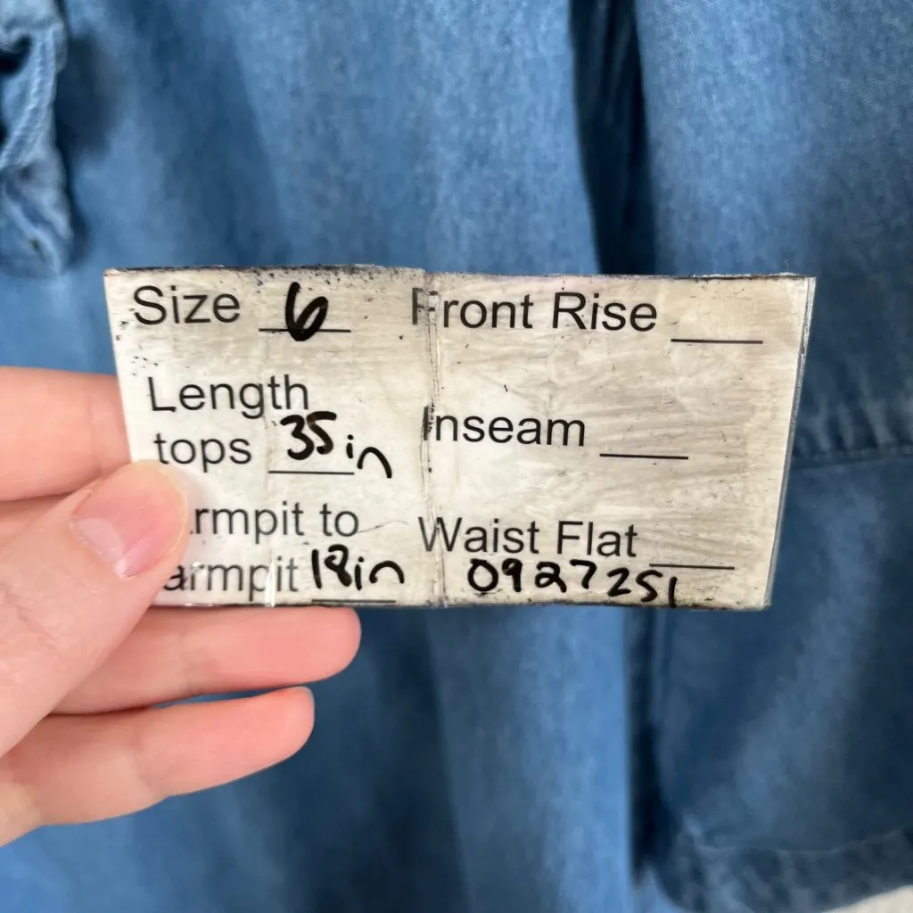 Draper James Womens Country Western Above Knee Denim Dress Size 6 - Image 9