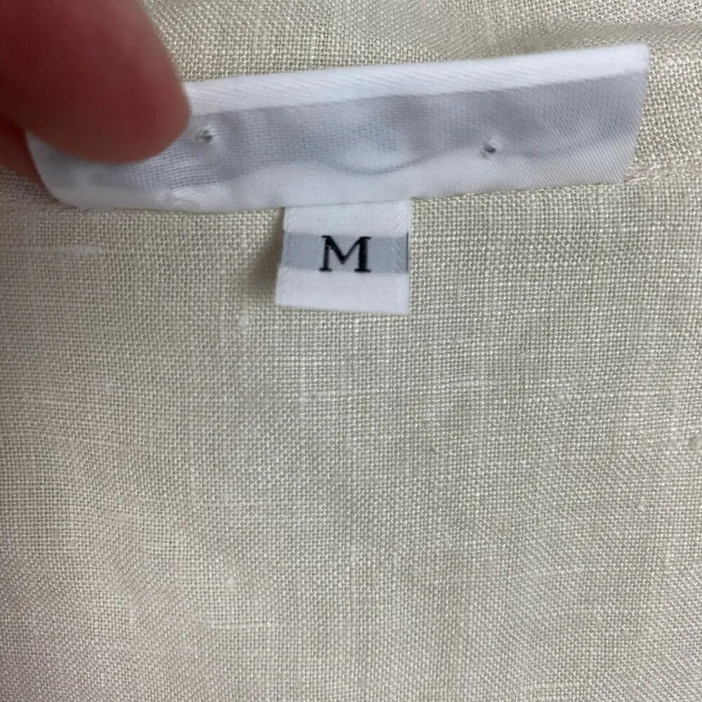 Bryn Walker Beige Linen Cropped Open Front Jacket Sz.M - Image 4