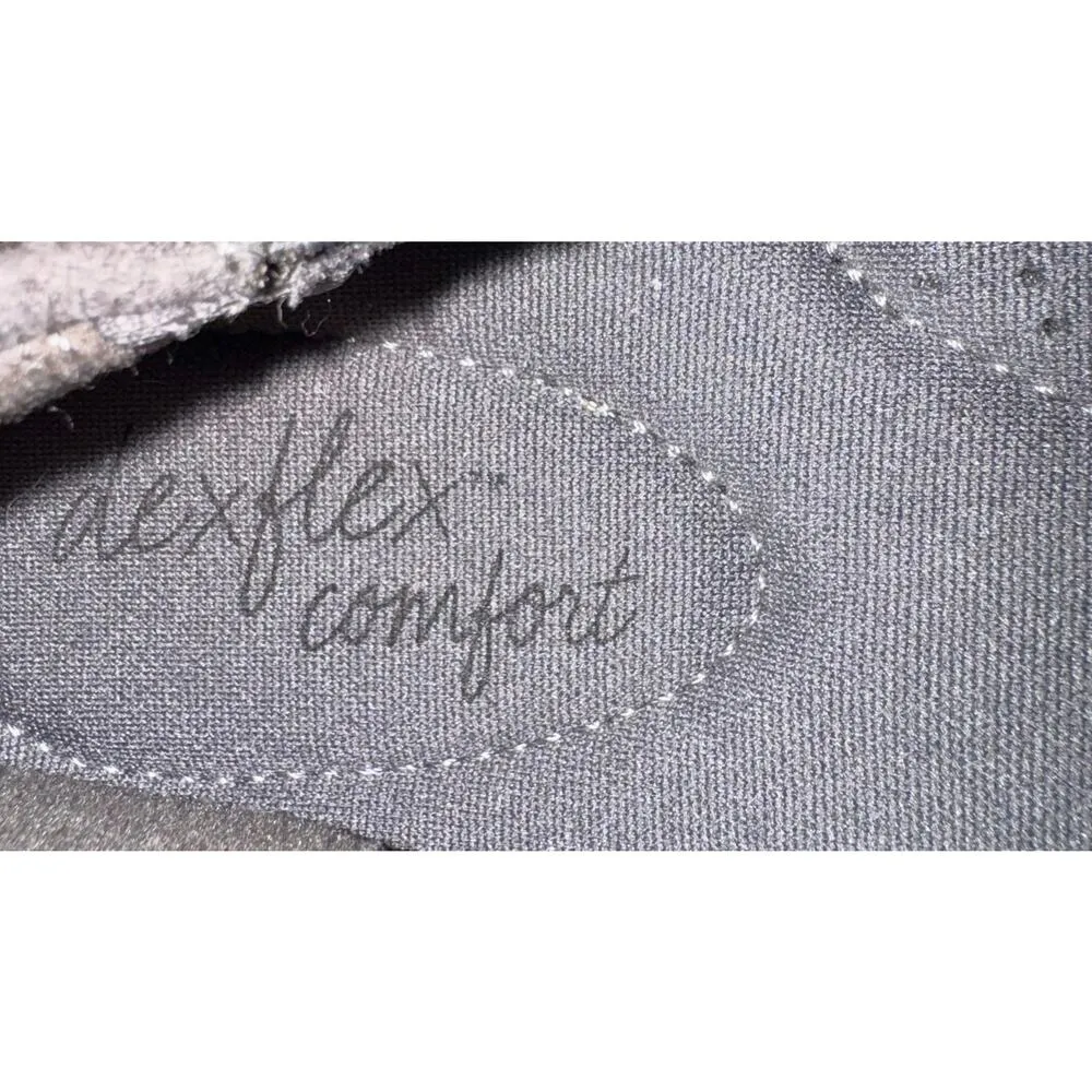 Dexflex Comfort Shoes Womens 6 Gray Snakeskin Print Scrunch Ballet Slip on Flats - Image 4