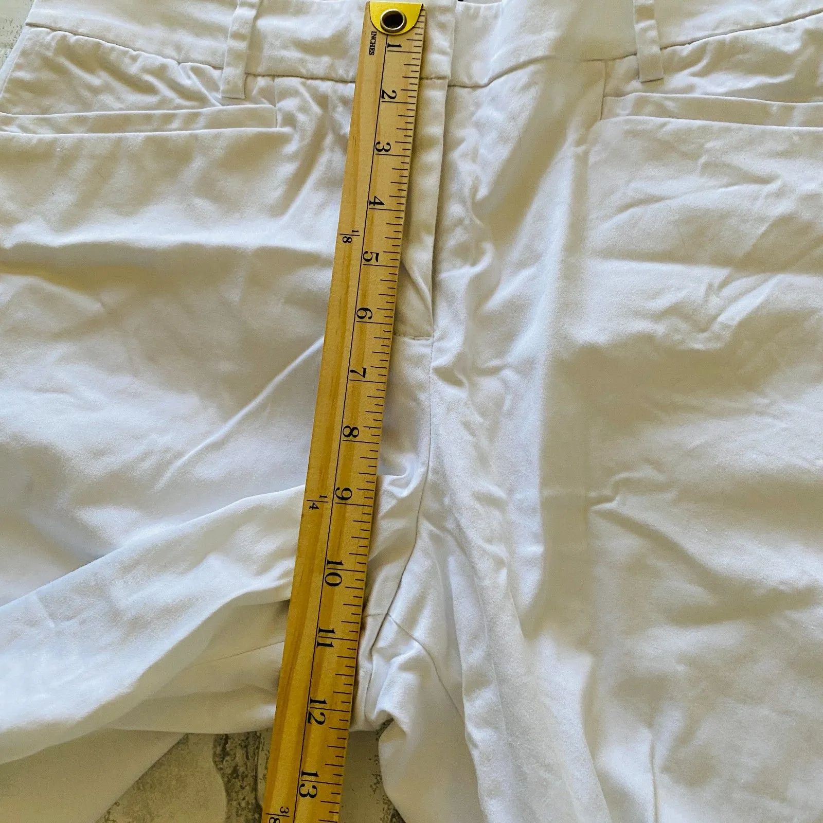 Pendleton Modern White Cotton Stretch High Rise Bermuda Pockets Summer Shorts 6 - Image 7